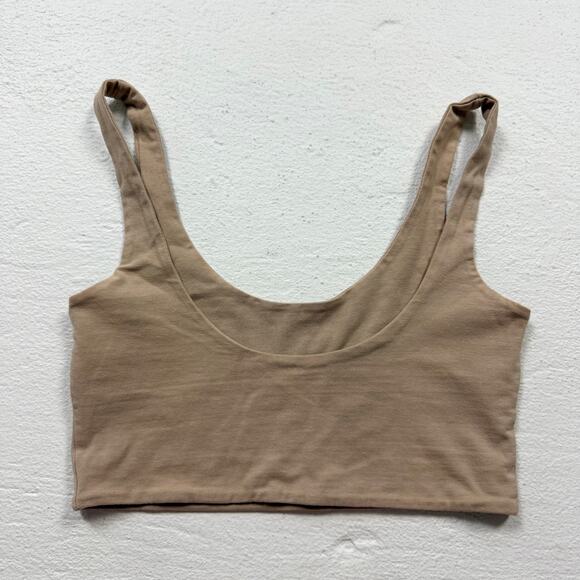 Cotton On Tan Double Lined Crop Tank Bralette, Size 2XS - Picture 5 of 5
